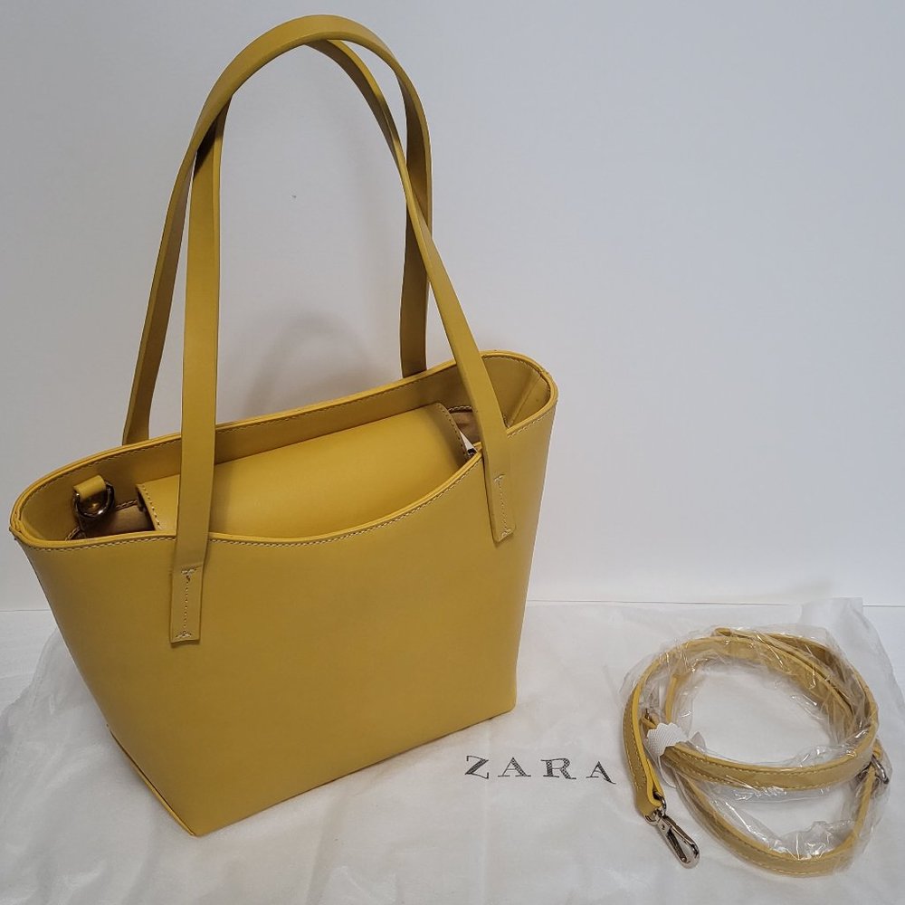 Zara Two Ways Yellow Sturdy Shopper Tote